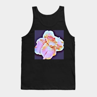 White, Pink, Marron, Gold, Tropical Canna Lily with Purple Background Tank Top